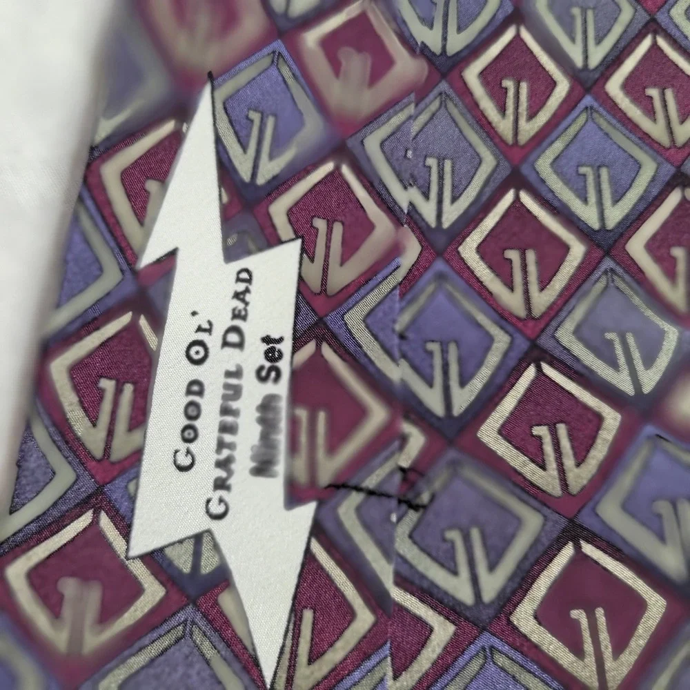 Vintage Grateful Dead Ninth Set Silk Tie Purple Geometric Diamond 1995 Hand Made